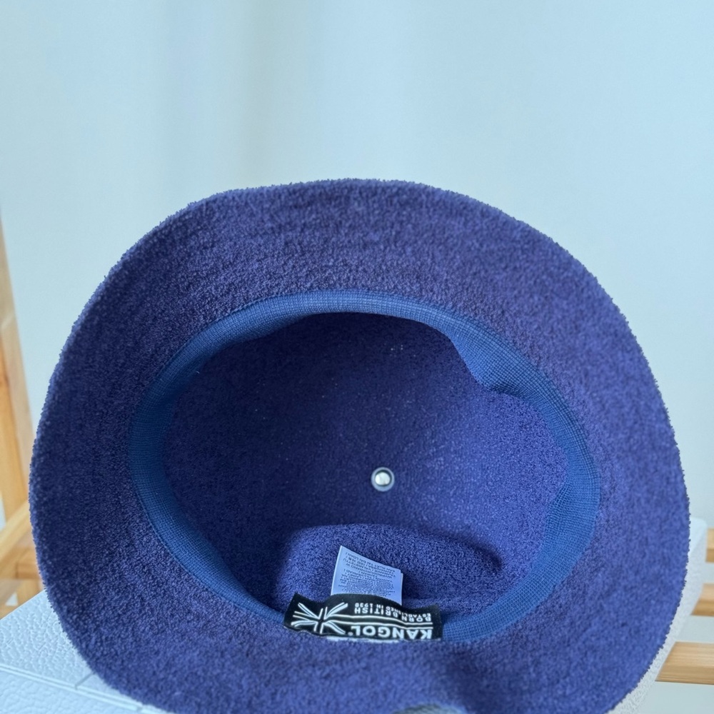 Kangol Dark Blue Terry Bucket Hat, Size M - Picture 4 of 5